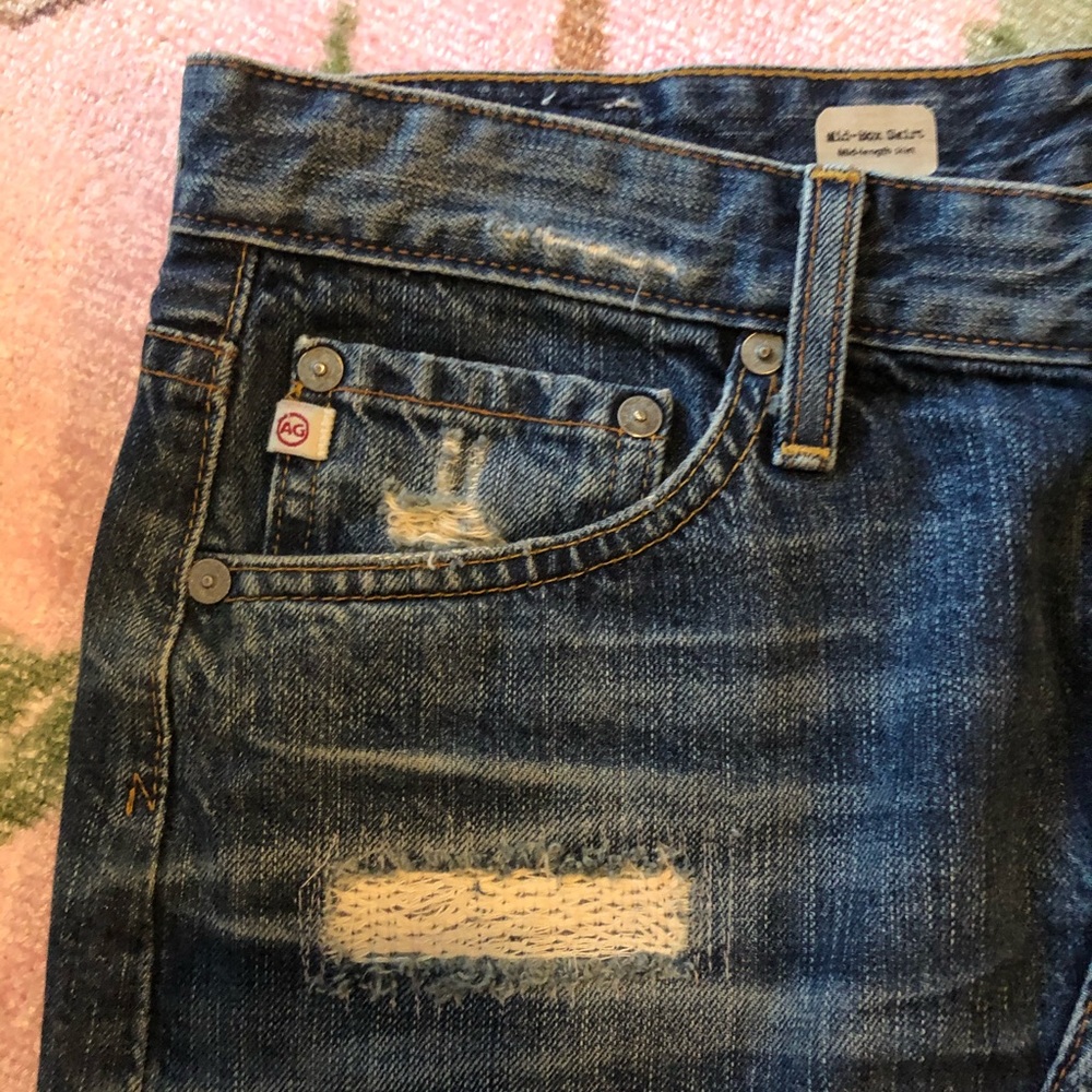 Y2K 90’s AG Mid-box skirt denim jean mini skirt - Picture 13 of 15